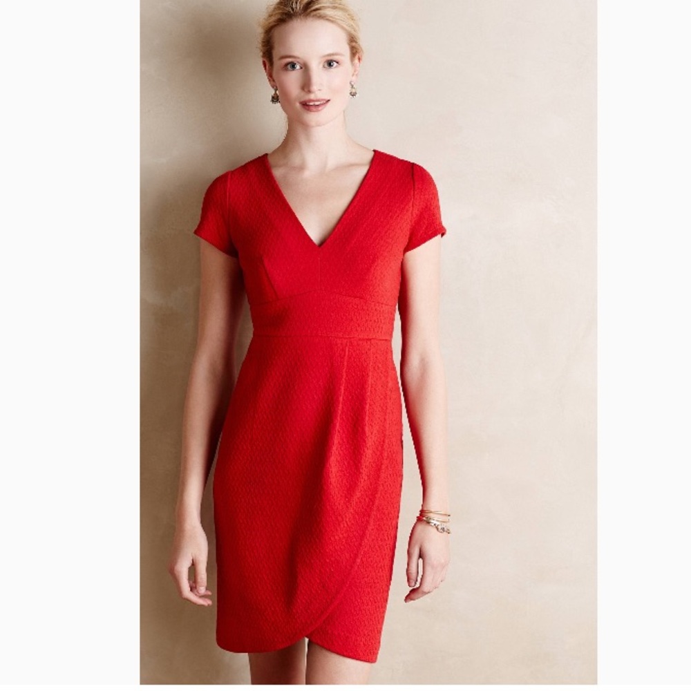 Red dress with tulip skirt